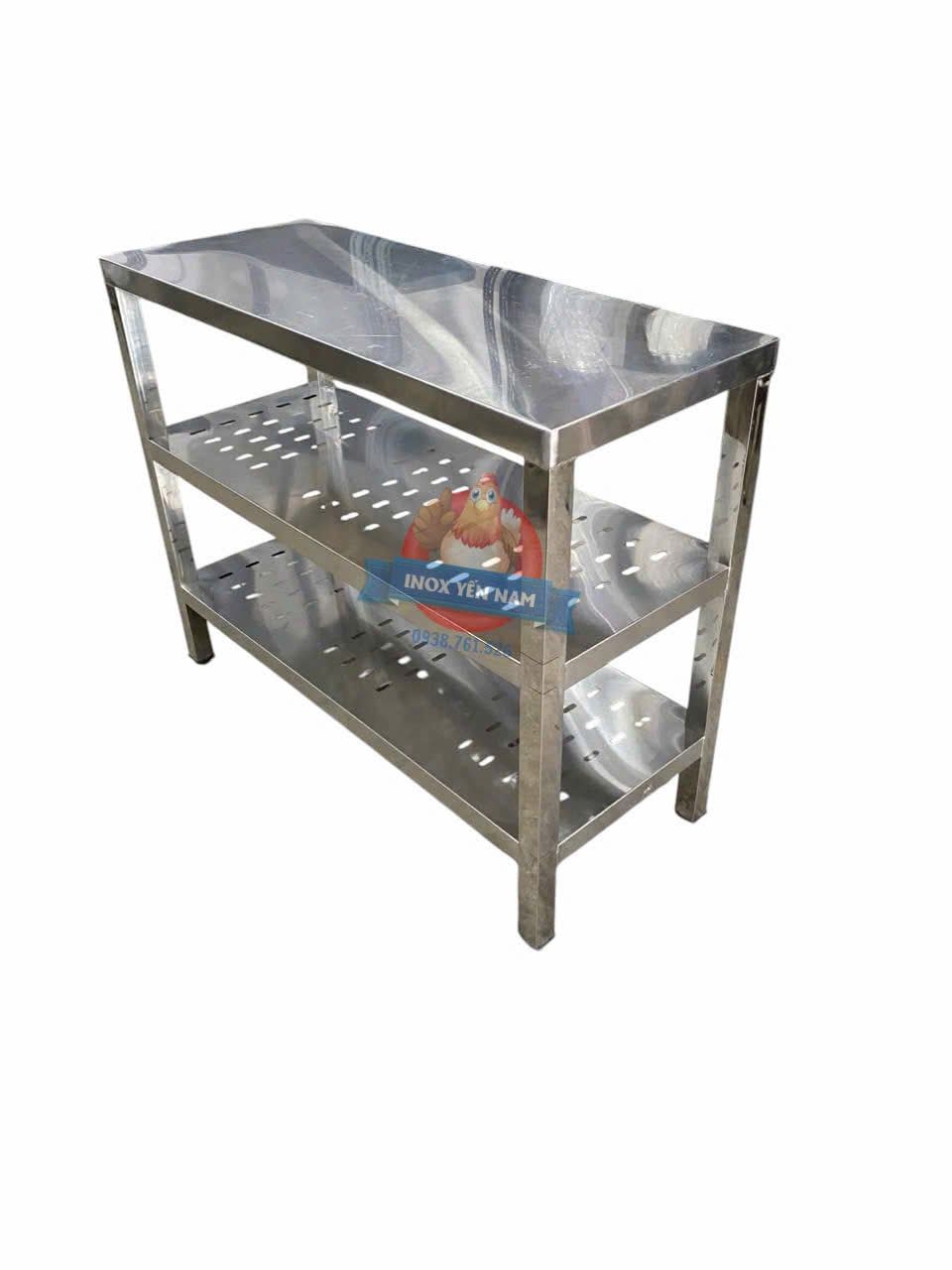  Kệ Inox 3 Tầng Phẳng CNC152 
