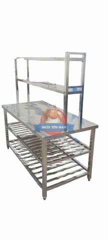  Bàn Inox 3 Tầng Kệ Giữa KG1716 