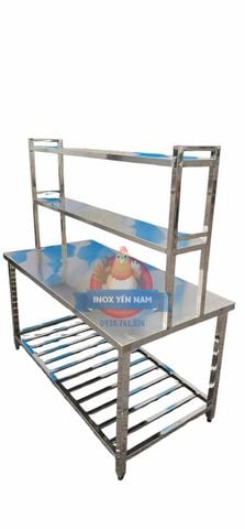  Bàn Inox 2 Tầng Kệ Giữa KG178 