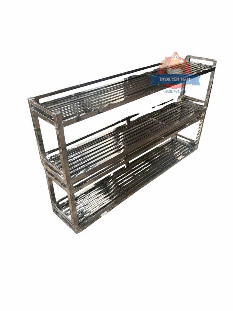  Kệ Inox 3 Tầng Treo Tường Song Dài SD38 