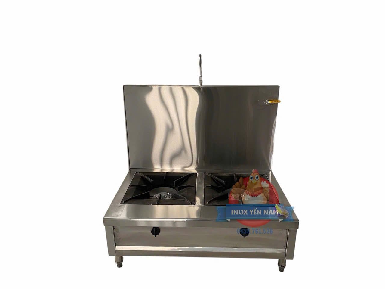  Bếp Hầm Công Nghiệp 2 Họng Tấm Chắn Cao TC120 