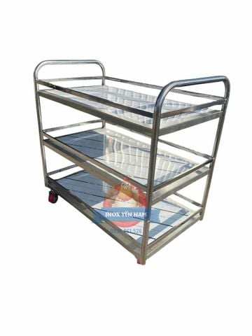  Xe Đẩy Inox 3 Tầng Ống Tròn OT858 