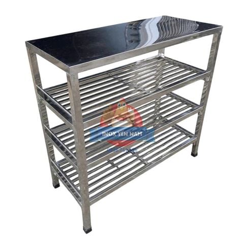  Kệ inox 4 tầng phẳng song dài PSD12512 