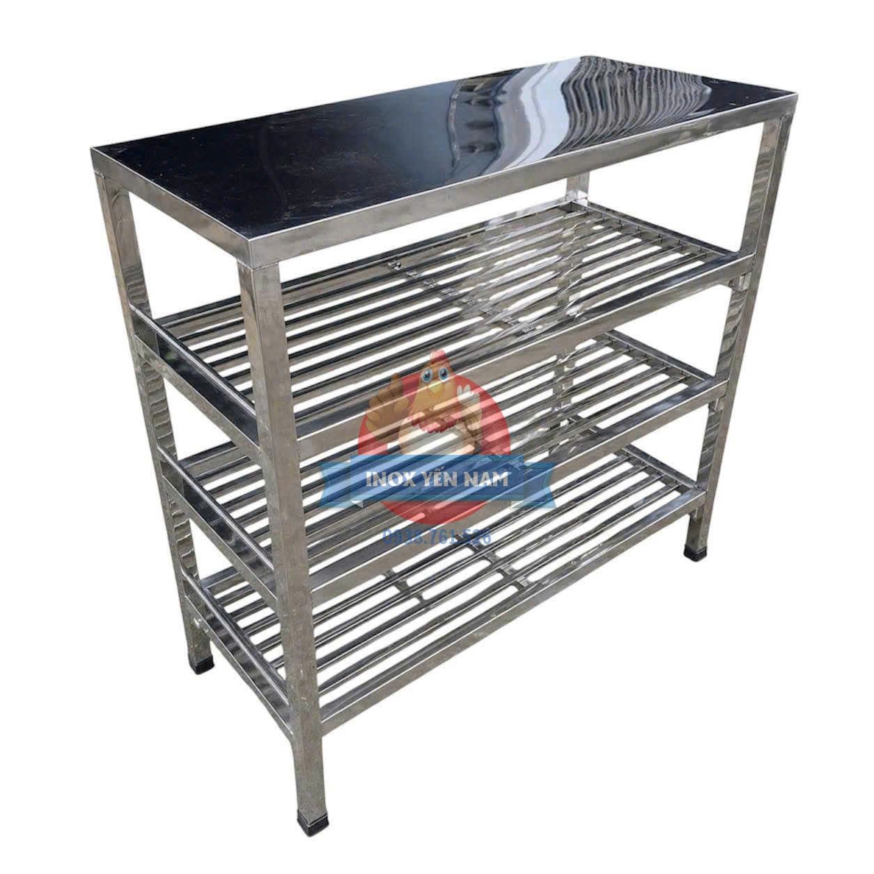  Kệ inox 4 tầng phẳng song dài PSD12512 
