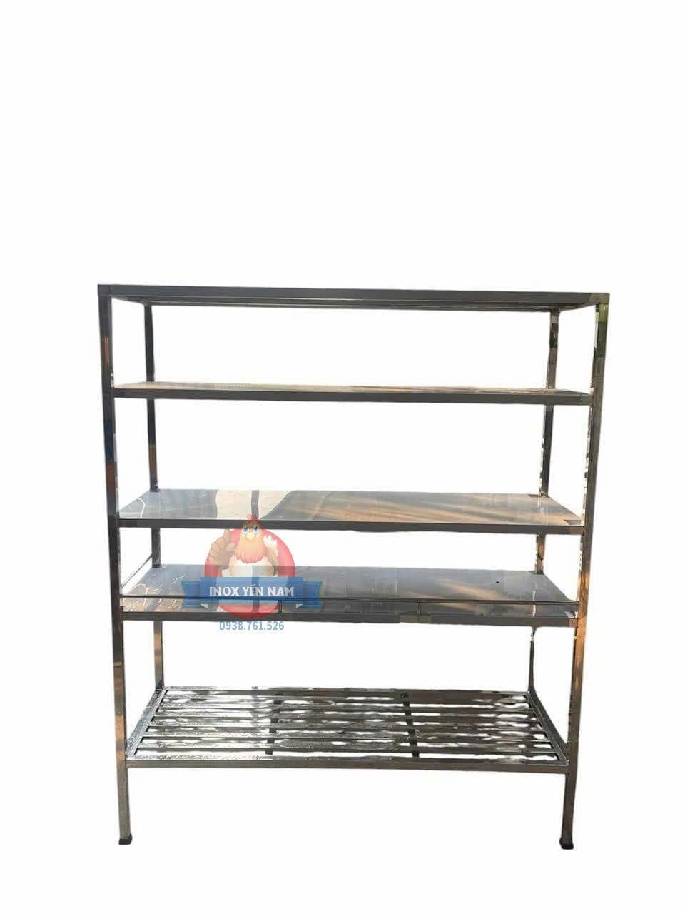  Kệ inox 5 tầng Phẳng Song Dài PSD12515 