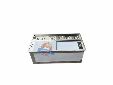 Thùng đá inox 6 khay topping lớn TPL6 