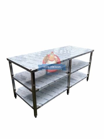  Bàn inox 3 tầng Phẳng 6 chân PC1888 