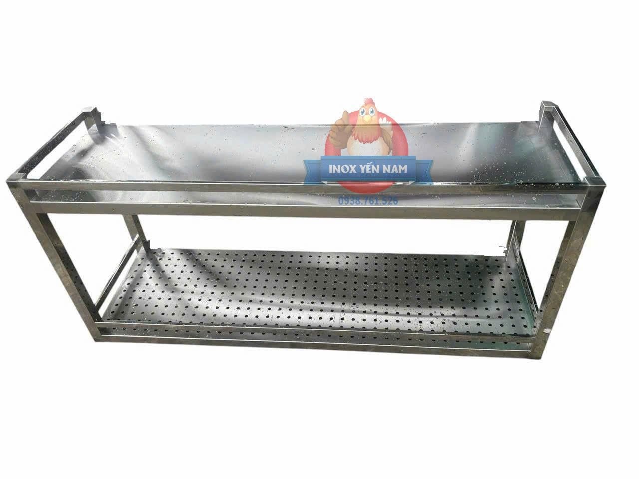  Kệ Inox 2 Tầng Tấm Lỗ Treo Tường TL134 