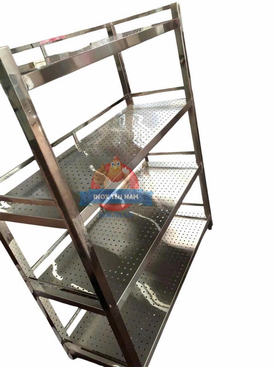  Kệ Inox 4 Tầng Lỗ Tròn LT155 
