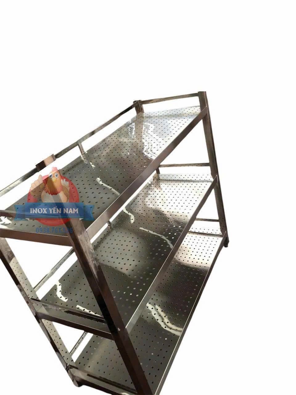  Kệ Inox 3 Tầng Lỗ Tròn LT125 