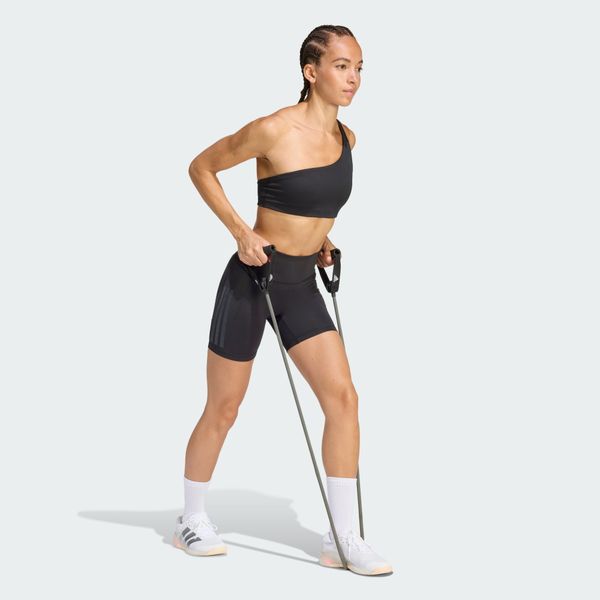 Quần short legging tập luyện adidas Optime 3 sọc Nữ - JZ1100