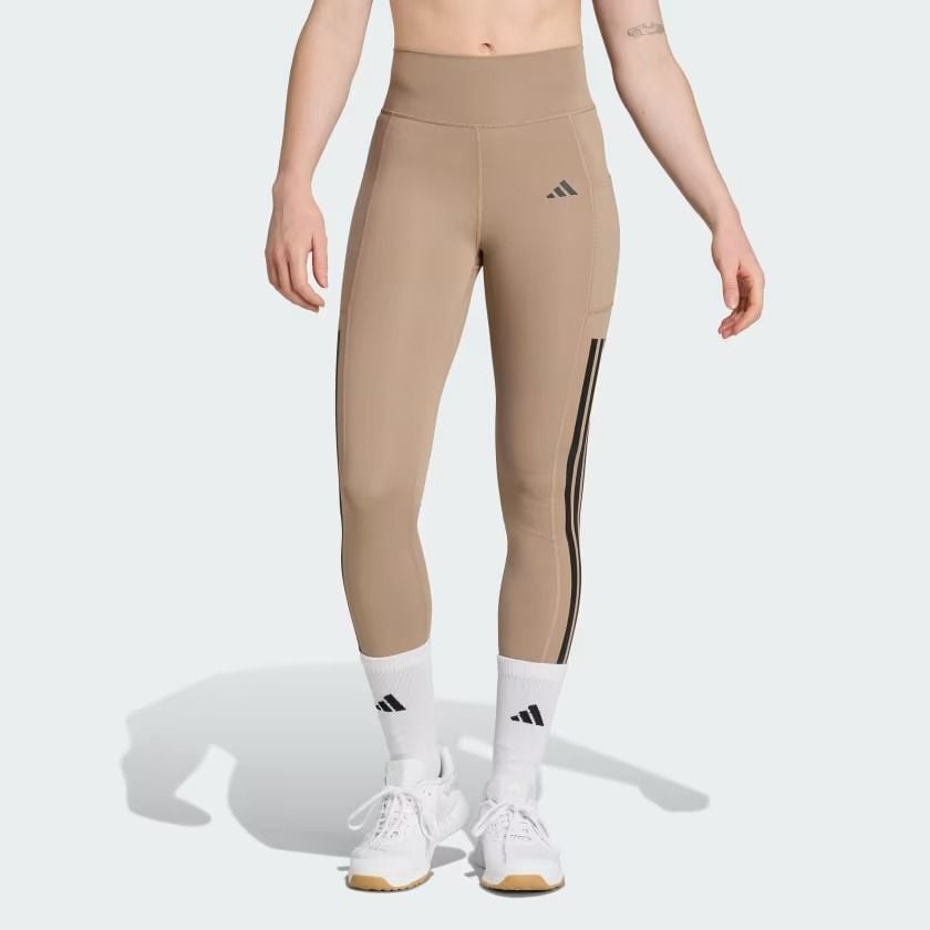 Quần legging tập luyện adidas Optime 3 sọc 1/1 Nữ - JX7319