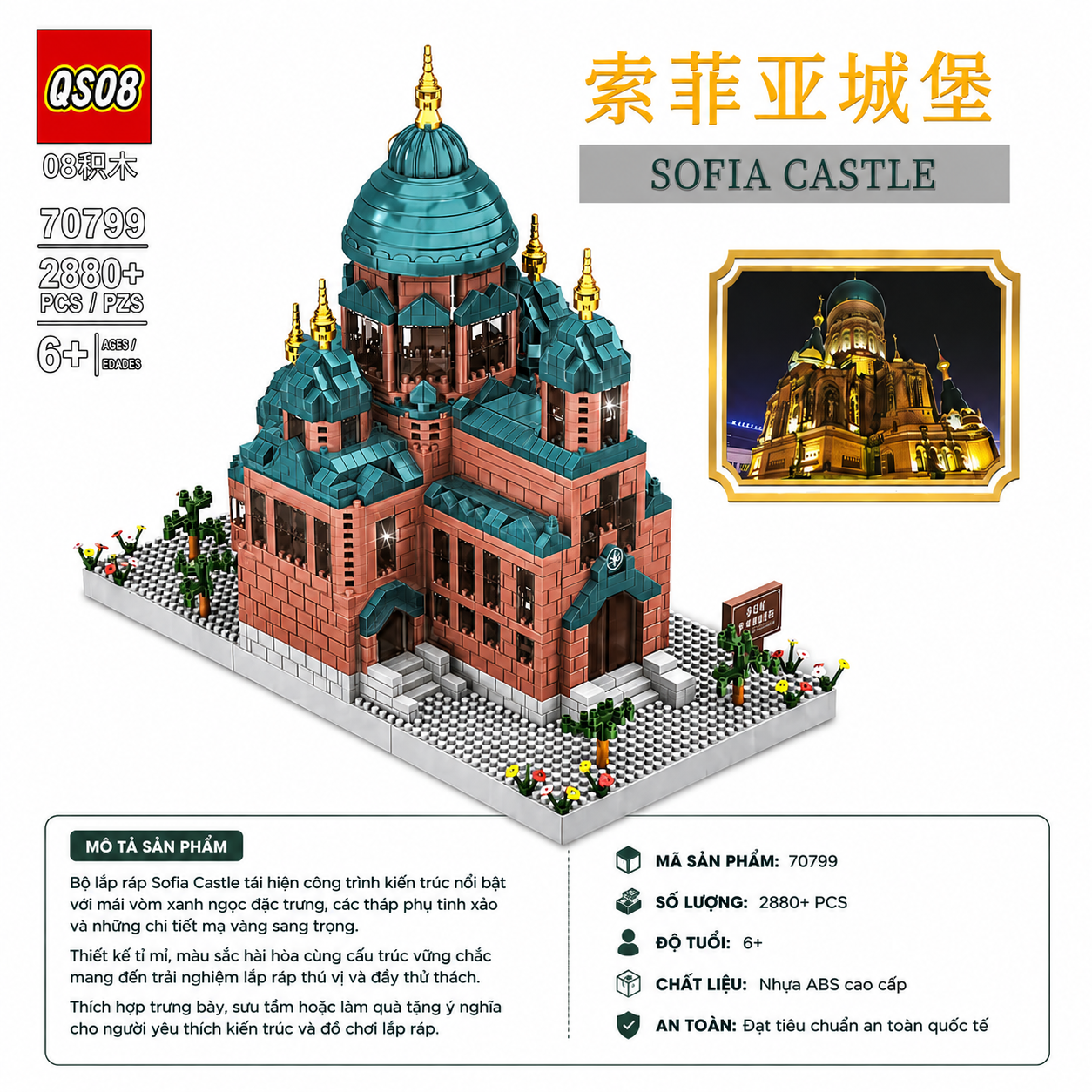 Lắp ráp lego tòa lâu đài 
