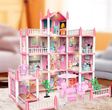  Nhà Búp Bê 2 Tầng Full Nội Thất, 34x35cm, bé sáng tạo kể chuyện 