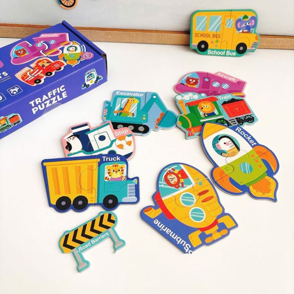  Bộ ghép nam châm chủ đề TRAFFIC PUZZLE 