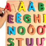  Bảng Chữ Cái Gỗ Học Tiếng Anh-Việt. Dạng Ghép Hình 3D 