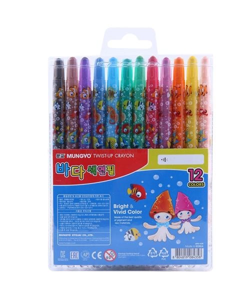  Bút sáp vặn Hàn Quốc 12 màu Mungyo 
