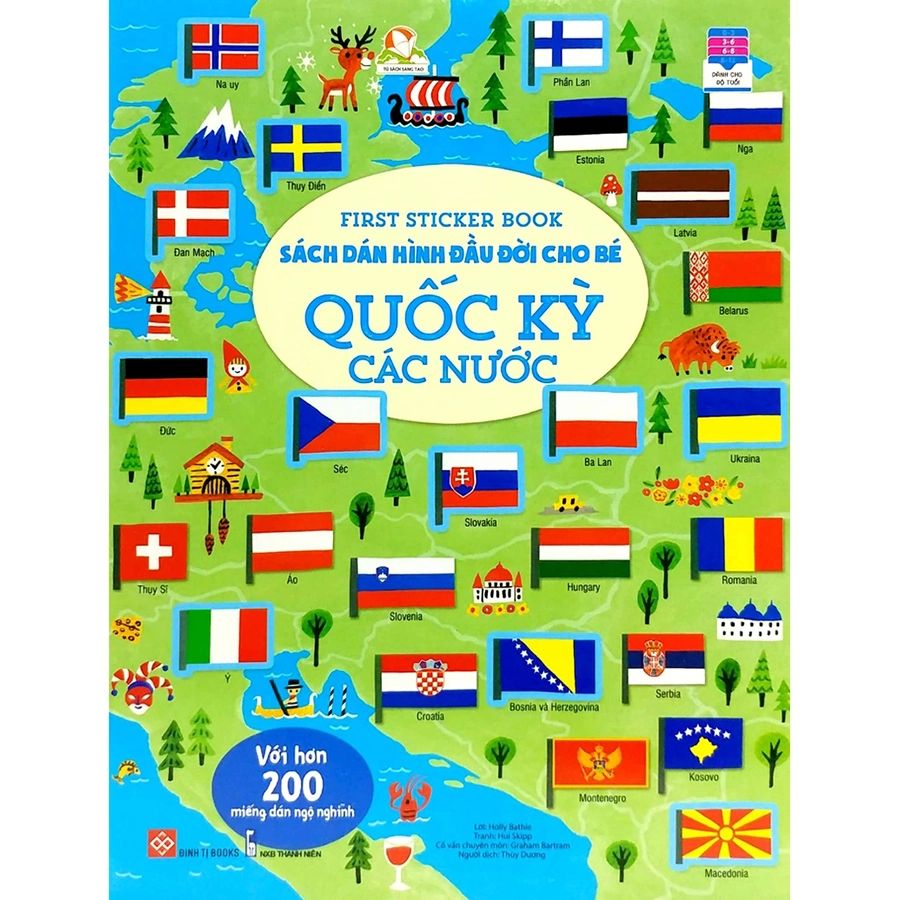  First Sticker Book - Sách Dán Hình Đầu Đời Cho Bé - Quốc Kỳ Các Nước 