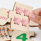  Đồ chơi gỗ ghép hình học số Number matching game, giúp bé học đếm thông qua hình ảnh 