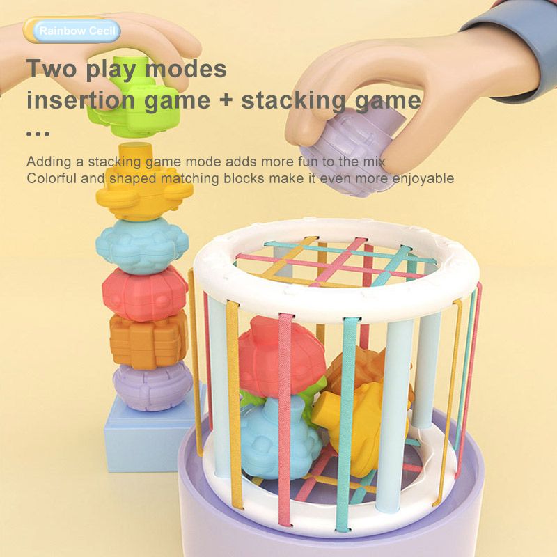  Khối tương tác luồn hình đa năng Montessori cho bé 1+ 