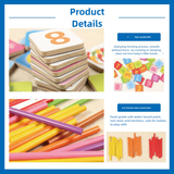  Hộp thiếc que tính và số nam châm, giúp bé làm quen với số học 