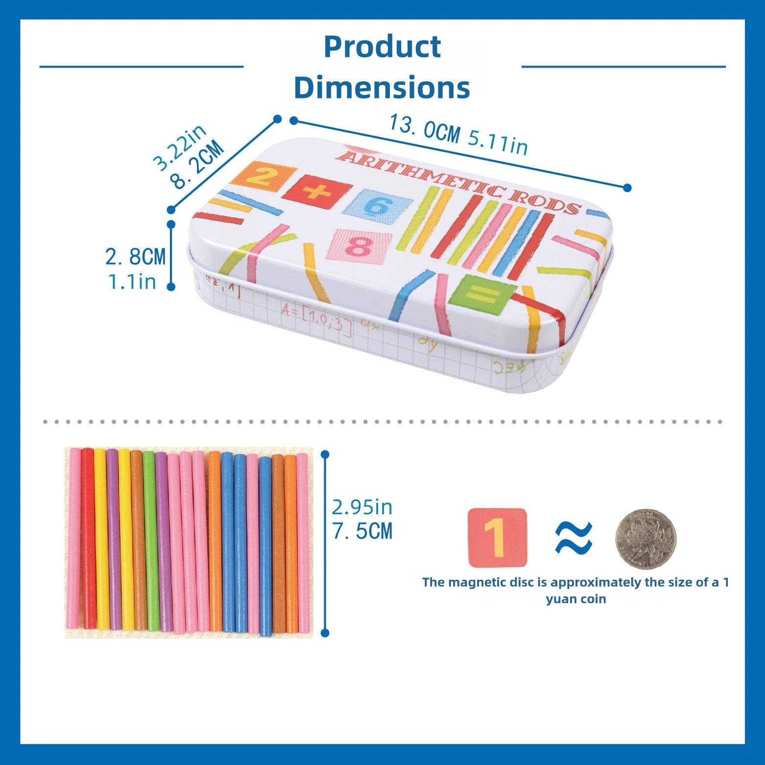  Hộp thiếc que tính và số nam châm, giúp bé làm quen với số học 