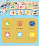  Đồ chơi gỗ ghép hình học số Number matching game, giúp bé học đếm thông qua hình ảnh 