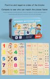  Đồ chơi gỗ ghép hình học số Number matching game, giúp bé học đếm thông qua hình ảnh 