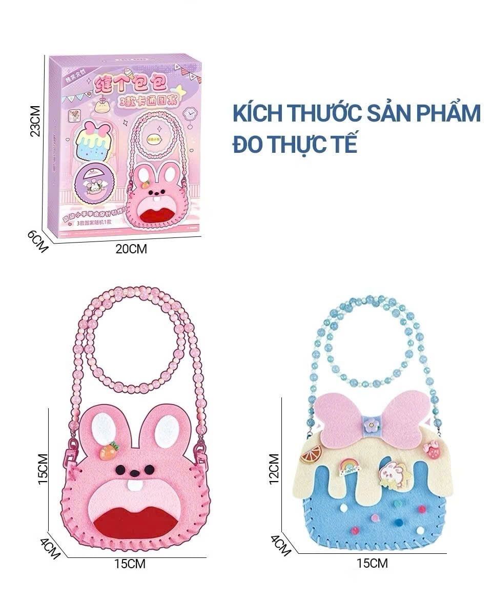  Đồ chơi Bộ DIY may vá túi xách Handmade Cho Bé Gái 6+ 