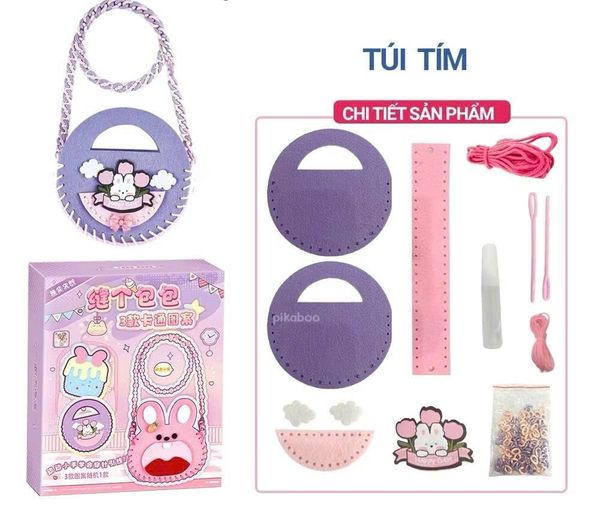  Đồ chơi Bộ DIY may vá túi xách Handmade Cho Bé Gái 6+ 