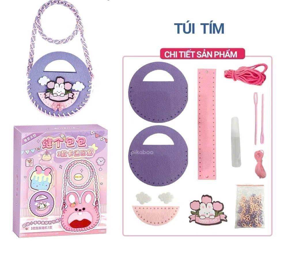  Đồ chơi Bộ DIY may vá túi xách Handmade Cho Bé Gái 6+ 