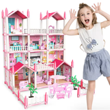  Nhà Búp Bê 2 Tầng Full Nội Thất, 34x35cm, bé sáng tạo kể chuyện 