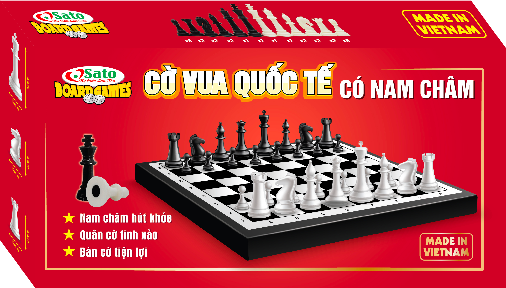  Cờ vua quốc tế có nam châm SATO 