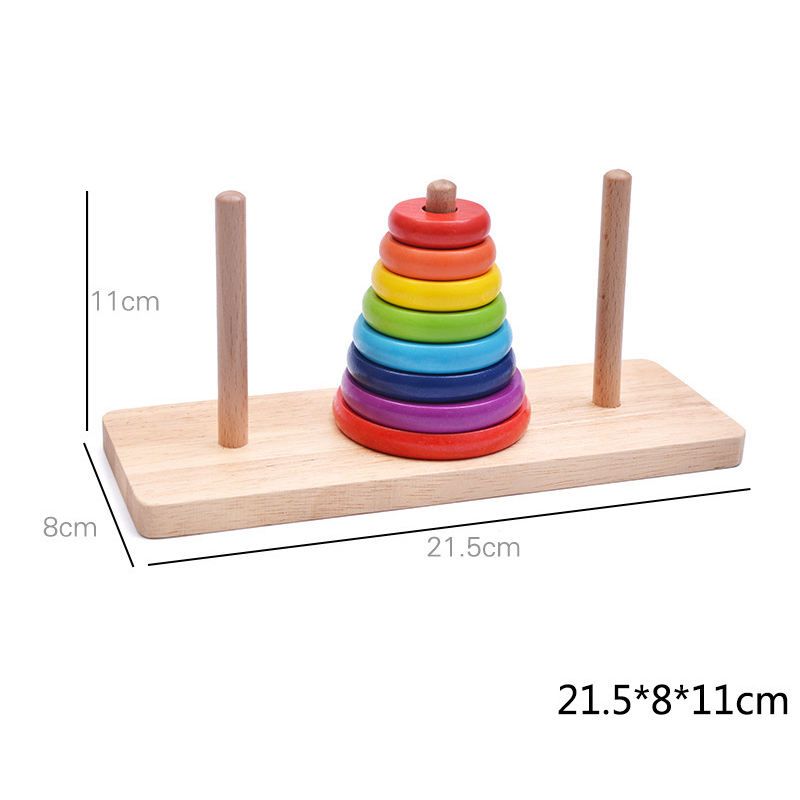  Đồ chơi tháp Xếp Chồng Gỗ Montessori cho bé 2+ 