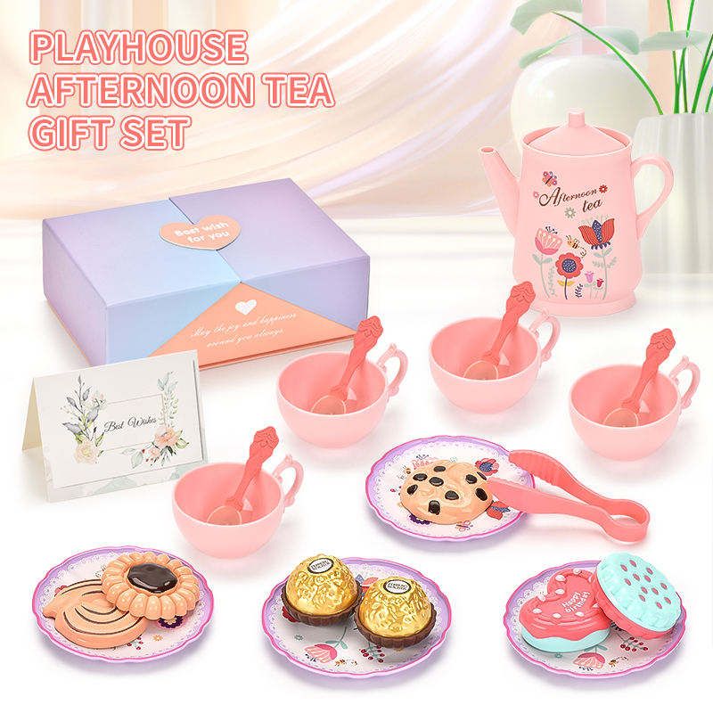  Hộp Quà Set Tiệc Trà Hoa Hồng cho bé gái, chất liệu thiếc cao cấp 