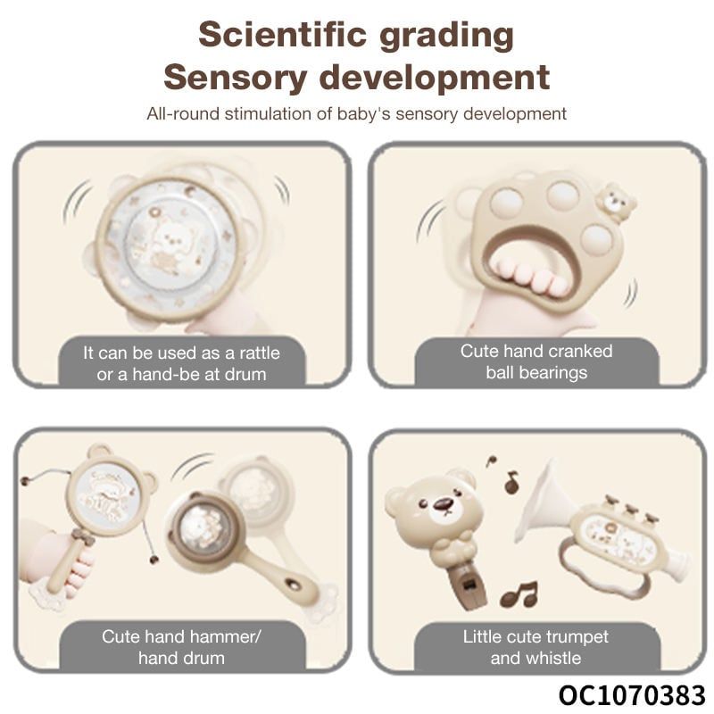  Hộp 6 Món Đồ Chơi Âm thanh, Phát Triển Giác Quan Cho Bé Từ 6 Tháng 