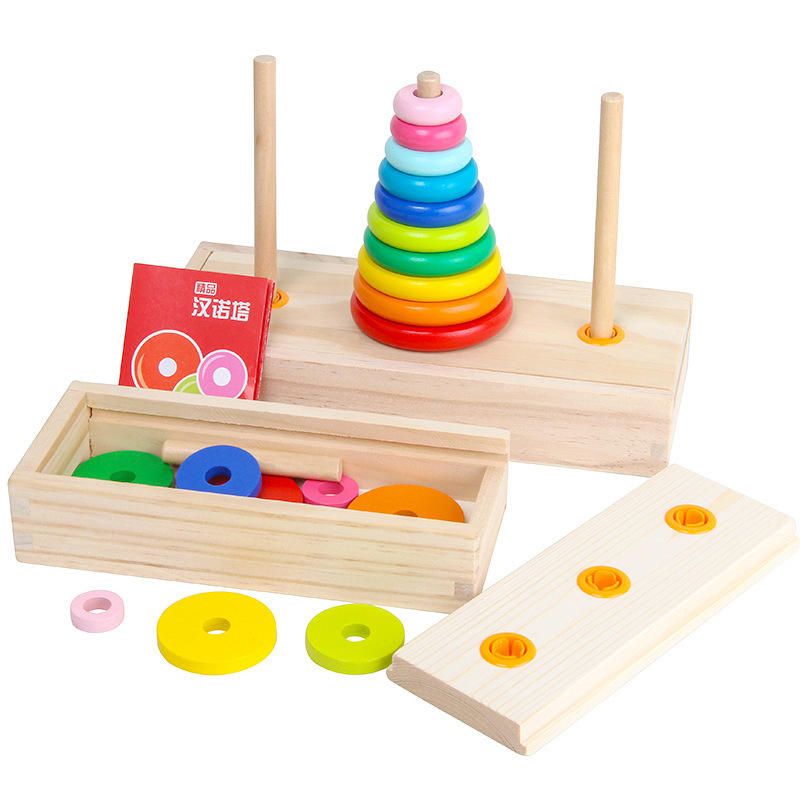  Đồ chơi tháp Xếp Chồng Gỗ Montessori cho bé 2+ 