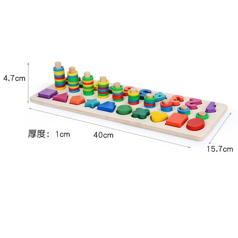  Bảng Gỗ Học Số, Hình Khối và Màu Sắc Đa Năng 