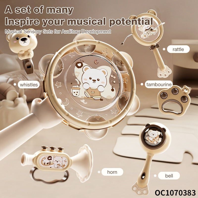  Hộp 6 Món Đồ Chơi Âm thanh, Phát Triển Giác Quan Cho Bé Từ 6 Tháng 