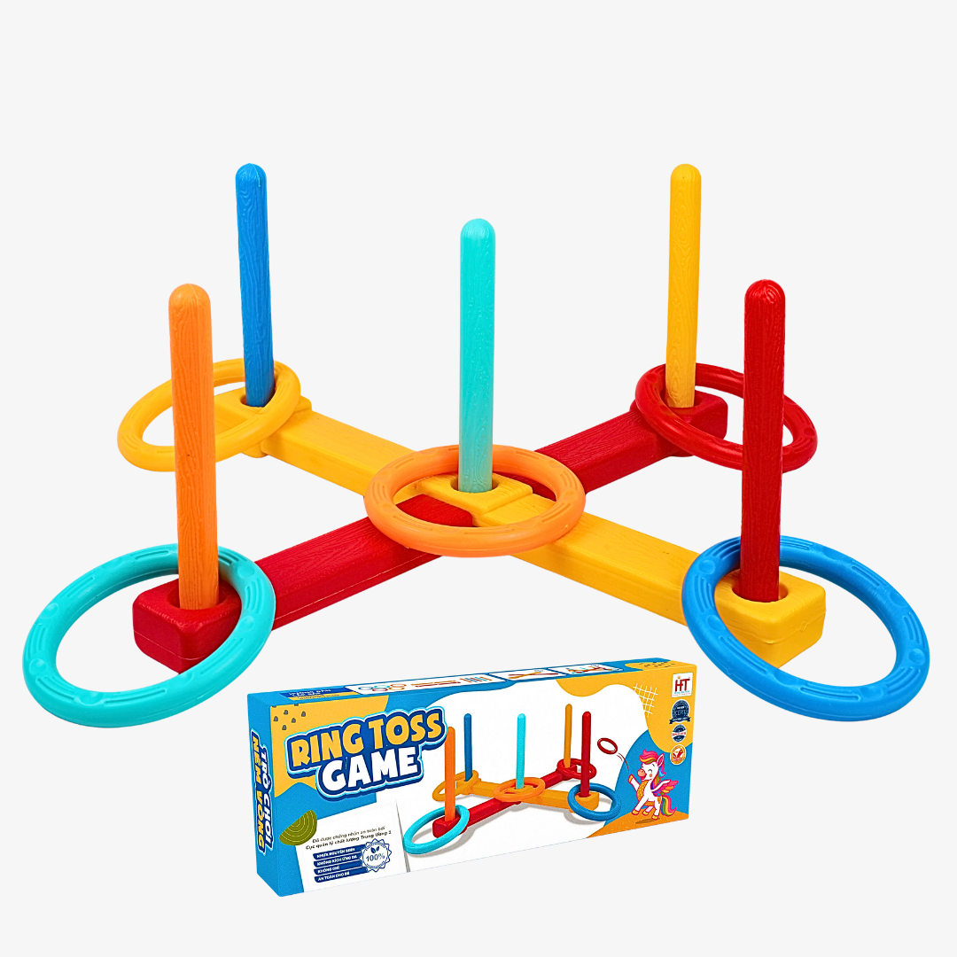  Trò Chơi Ném Vòng Nhựa An Toàn Đồ Chơi Trẻ Em Vận Động Thể Chất HT7206 Ring Toss Game 