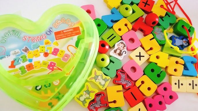  Hộp đồ chơi gỗ Montessori xâu 50 hạt cho bé từ 18 tháng 