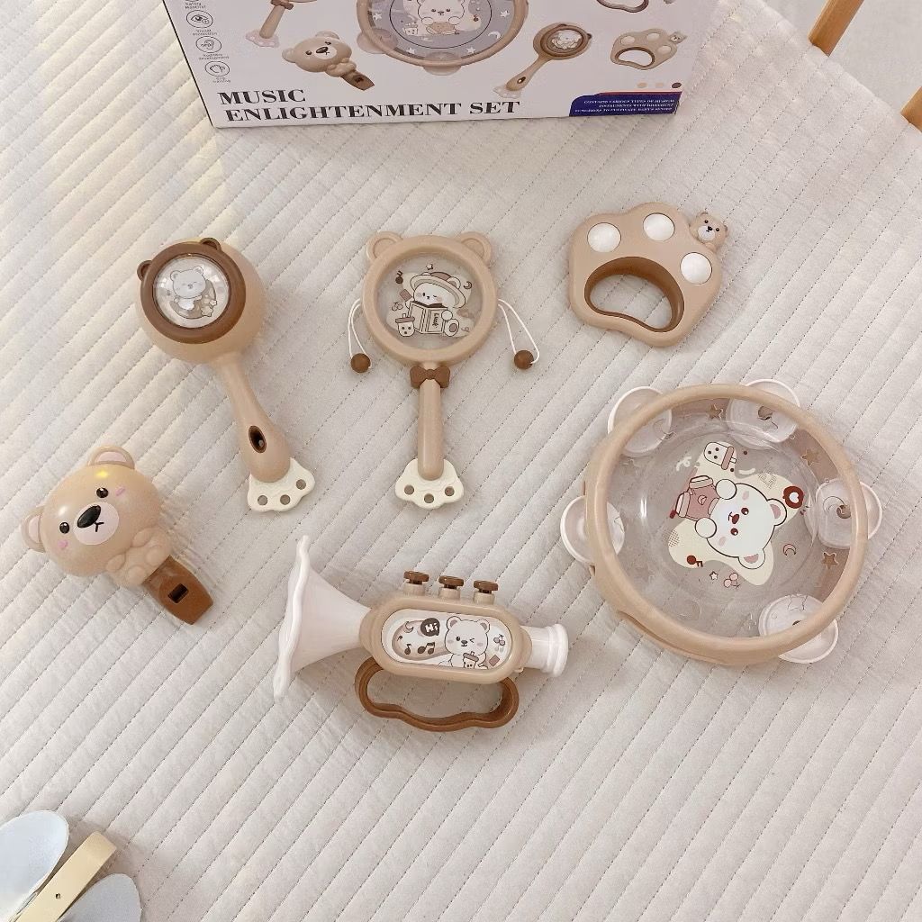  Hộp 6 Món Đồ Chơi Âm thanh, Phát Triển Giác Quan Cho Bé Từ 6 Tháng 