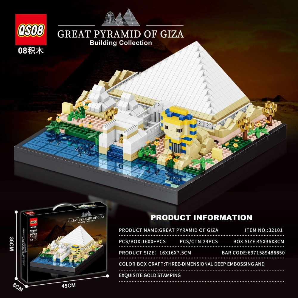  Bộ xếp hình Kim Tự Tháp 1600pcs 