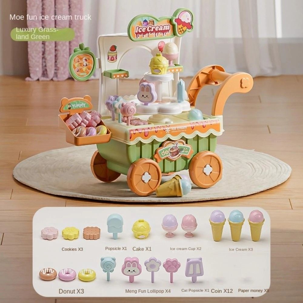  Xe Đẩy Kẹo Kem 37 chi tiết cho bé gái, có đèn, nhạc 