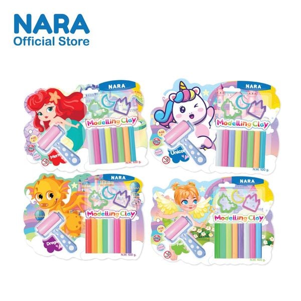  Đất sét nặn Modelling clay hoạt hình 8 màu + khuôn + cây lăn 