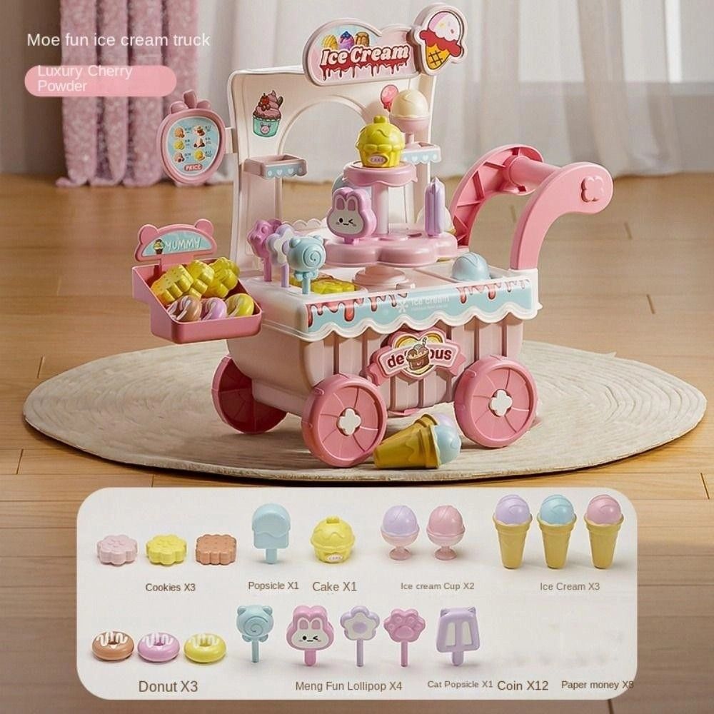  Xe Đẩy Kẹo Kem 37 chi tiết cho bé gái, có đèn, nhạc 