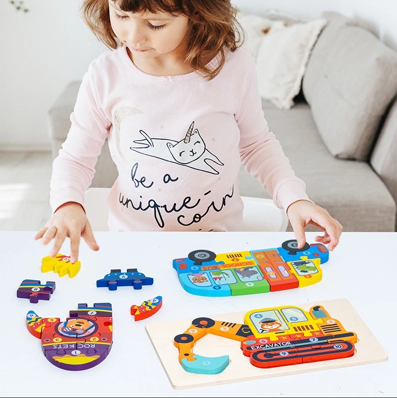  Ghép Hình Phương tiện giao thông Theo Số - Phát Triển Tư Duy Logic Cho Bé 