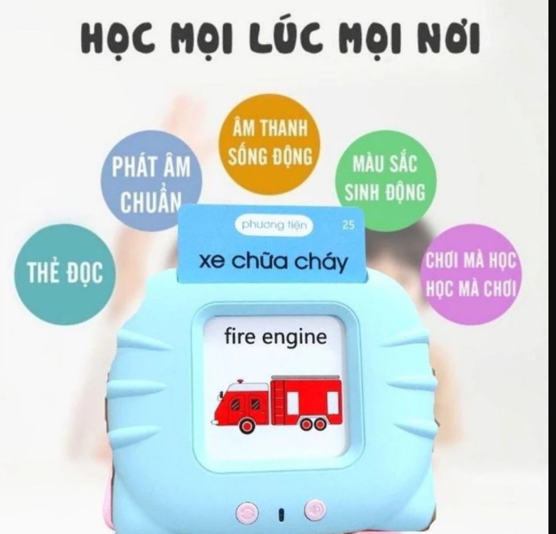  Máy Đọc Thẻ Flashcard Anh-Việt 3 Chế Độ Đọc: Song Ngữ Anh-Việt, Tiếng Anh, Tiếng Việt Kèm Phát Nhạc 