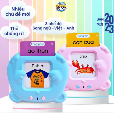  Máy Đọc Thẻ Flashcard Anh-Việt 3 Chế Độ Đọc: Song Ngữ Anh-Việt, Tiếng Anh, Tiếng Việt Kèm Phát Nhạc 