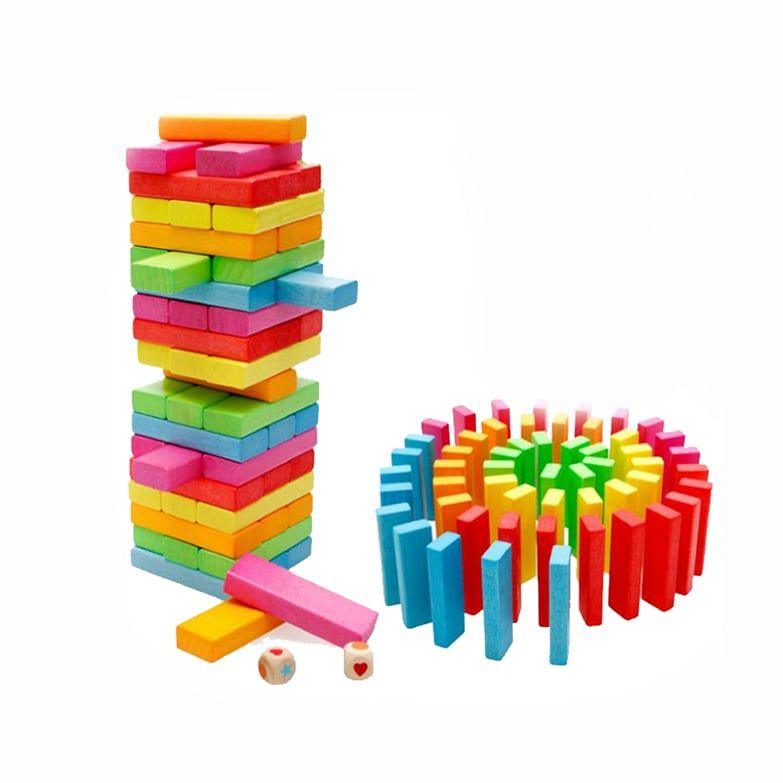  Trò Chơi Rút gỗ 48 Thanh màu sắc, size lớn cao 25 cm 